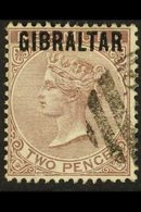 1886 2d Purple Brown "GIBRALTAR" Opt'd, SG 3, Good Used For More Images, Please Visit Http://www.sandafayre.com/itemdeta - Gibraltar