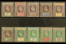 1904 Ed VII Set Complete, Wmk MCA, SG 67/76, Very Fine Mint. (10 Stamps) For More Images, Please Visit Http://www.sandaf - Granada (...-1974)