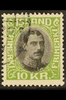 1931 10kr Black And Green, Christian X, Fac. 157, Very Fine Used. For More Images, Please Visit Http://www.sandafayre.co - Sonstige & Ohne Zuordnung