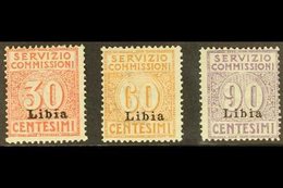 LIBYA SERVIZIO COMMISSIONI 1915 Overprints Complete Set, Sassone 1/3, Fine Mint. (3 Stamps) For More Images, Please Visi - Otros & Sin Clasificación