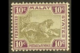 FEDERATED MALAY STATES 1900-01 10c Grey-brown And Purple, SG 20d, Very Fine Mint. For More Images, Please Visit Http://w - Other & Unclassified