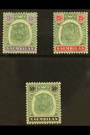 NEGRI SEMBILAN 1895 15c, 25c And 50c "Tigers", SG 11, 13, 14, Very Fine And Fresh Mint. (3 Stamps) For More Images, Plea - Other & Unclassified