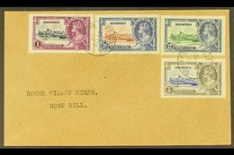 1935 (31 Dec) Local Cover Bearing Silver Jubilee Set (SG 245/48) Tied By Rose Hill Cds's, The 20c With "diagonal Line By - Mauricio (...-1967)