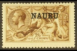 1916-23 2s6d Sepia-brown Seahorse, De La Rue Printing, SG 19, Fine Mint, Only Lightly Hinged. For More Images, Please Vi - Nauru
