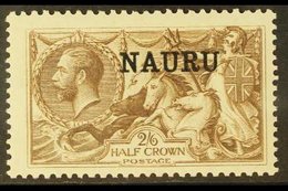 1919 2s6d Chocolate-brown Seahorse, Bradbury Printing, SG 24, Very Fine Mint. For More Images, Please Visit Http://www.s - Nauru