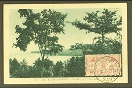 ENGLISH 1934 (April) An Attractive Picture Postcard Of Port Vila, Bearing On The Picture Side 1925 6d Tied Crisp Upright - Otros & Sin Clasificación