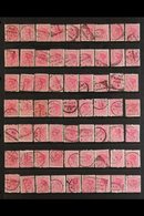 1890's PENNY ROSE'S SELECTED FOR POSTMARKS. A Substantial Collection Of The 1d Rose 'Sidefaces' Each Selected For Its Cl - Sonstige & Ohne Zuordnung