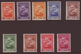 ST THOMAS AND PRINCE ISLAND 1938 AIR Complete Set, Afinsa 1/9, Superb Lightly Hinged Mint, Hardly Detectable. Fresh And  - Other & Unclassified