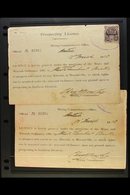 1913 PROSPECTING LICENCE Two Licences, Consecutive Numbers, Issued To Wick Lambert Burke On 13th March 1913, One With 19 - Autres & Non Classés