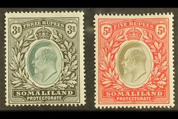 1904 KEVII 3R And 5R, SG 43/44 Fine Fresh Mint. (2 Stamps) For More Images, Please Visit Http://www.sandafayre.com/itemd - Somaliland (Protectoraat ...-1959)