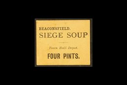 BOER WAR SIEGE NOTE - Siege Of Kimberley, Beaconsfield Suburb, Black On Beige, Soup Ticket For Four Pints At The "Town H - Unclassified