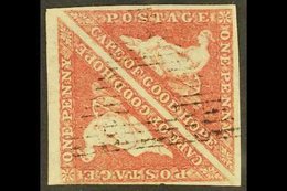 CAPE 1855-63 1d Deep Rose-red, On White Paper, PAIR, SG 5b, Very Fine Used, Full Margins. For More Images, Please Visit  - Non Classés