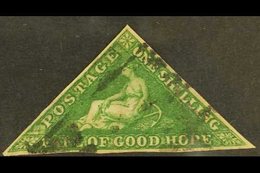 CAPE 1855-63 1s Bright Yellow-green, White Paper, SG 8, Good To Fine Used, Three Margins, Cat.£300. For More Images, Ple - Non Classés
