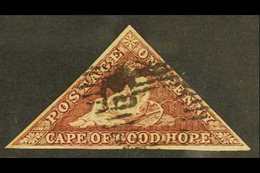 CAPE 1863-4 1d Deep Brown-red, De La Rue Printing, SG 18b, Good Used, Three Margins, Cat.£350. For More Images, Please V - Ohne Zuordnung