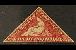 CAPE 1863-4 1d Deep Carmine-red, De La Rue Printing, SG 18, Unused, Three Margins, Good Looker, Cat.£325. For More Image - Unclassified