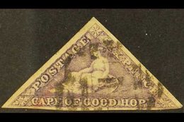 CAPE OF GOOD HOPE 1863-64 6d Bright Mauve Triangular, SG 20, Fine Used With Three Margins, Close At Lower Left. For More - Zonder Classificatie