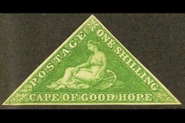 CAPE OF GOOD HOPE 1855 - 63 1s Bright Yellow Green Triangular, SG 8, Unused Without Gum. A Spectacular Example With 3 Ma - Non Classés