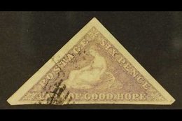 CAPE OF GOOD HOPE 1855-63 6d Pale Rose-lilac, White Paper, SG 7, Fine Used Leaving "Hope" Clear, Three Good To Huge Marg - Zonder Classificatie