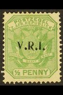 TRANSVAAL LYDENBURG British Occupation 1900 ½d Green With Local "V.R.I." Opt, SG 1, Mint Large Part OG With A Couple Of  - Unclassified