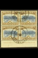 1927-30 10s Bright Blue & Brown, Perf.14, IMPRINT BLOCK OF FOUR, SG 39, Very Fine Used. Super Piece! For More Images, Pl - Non Classés