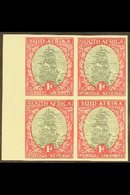 1933-48 1d Grey & Carmine Ship, IMPERFORATE BLOCK OF FOUR (wmk Inverted), SG 56a, Never Hinged Mint. Very Fine (block 4) - Unclassified