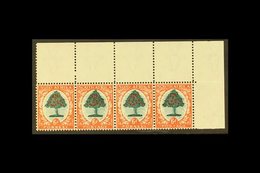 1933-48 6d Green And Vermilion Die I, SG 61, Upper Corner Marginal Horizontal STRIP OF FOUR (stamps Never Hinged Mint) I - Sin Clasificación