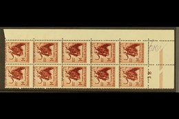 1959-60 1d Type I, MIS-PERFORATION Cylinder & Sheet Number Block Of 10, SG 171, Never Hinged Mint. For More Images, Plea - Unclassified