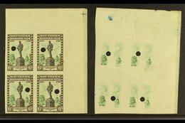 1940 6d Chocolate And Green BSAC Golden Jubilee IMPERFORATE PROOF BLOCK OF FOUR In The Issued Colours Each With A Puch H - Southern Rhodesia (...-1964)