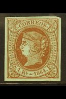 1864 1r Brown/green, SG 79, Mi 59, Imperf With Four Wide Margins, Very Fine Mint With OG For More Images, Please Visit H - Autres & Non Classés