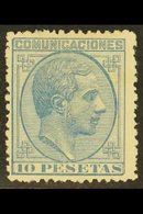 1878 10p Pale Blue Alphonso XII, SG 262a Or Michel 175, Very Fine Unused Without Gum. For More Images, Please Visit Http - Otros & Sin Clasificación