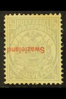 1892 ½d Grey Overprint INVERTED SG 10a, Mint With PFSA 1997 Photo Certificate Stating Slightly Soiled Perforations At To - Swasiland (...-1967)