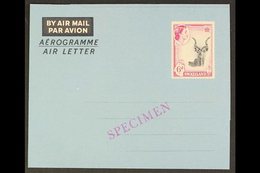 1956 6d Red-violet & Black (Kudu) Air Letter With "SPECIMEN" Overprint In Violet (H&G 17, Kessler 20s), Very Fine Unused - Swaziland (...-1967)