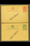 POSTAL STATIONERY 1932-5 KGV  ½d Green & 1d Carmine Postcards, H&G 1/2, Both Unused With "SPECIMEN" Overprints (2). For  - Swaziland (...-1967)