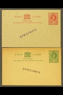 POSTAL STATIONERY 1938 KGVI  ½d Green & 1d Carmine Postcards, H&G 3/4, Both Unused With "SPECIMEN" Overprint Or Handstam - Swasiland (...-1967)
