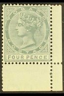 1885-96 4d Grey With MALFORMED "CE" In "PENCE" Variety, SG 22b, Very Fine Mint, Lower Right Corner Marginal. For More Im - Trinité & Tobago (...-1961)