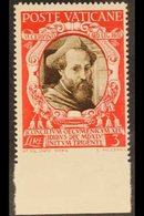 1946 3L Sepia & Scarlet "Marcello Cervini" IMPERF AT BASE VARIETY, Sass 118e, Never Hinged Mint For More Images, Please  - Other & Unclassified