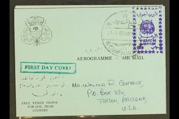 ROYALIST 1966 (21 Jan) 10b Violet Handstamp (as SG R130/134) On Blue Aerogramme Addressed To The USA And Cancelled By Ca - Jemen