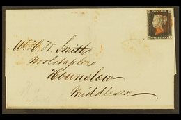 1840 (25 Aug) EL From Rochdale To Houndslow Bearing 1d Black 'KL' (plate 4) With 4 Good Margins Tied Slightly Smudgy Red - Non Classés