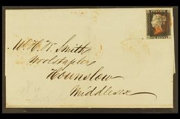 1840 (25 Aug) EL From Rochdale To Houndslow Bearing 1d Black 'KL' (plate 4) With 4 Good Margins Tied Slightly Smudgy Red - Sin Clasificación