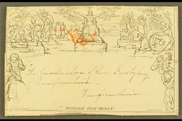 1840 'MAY - DATE' MULREADY. 1840 (26 May) 1d Black Mulready Letter Sheet (stereo A76) From London To Dumfriesshire With  - Other & Unclassified