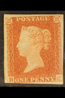 1841 1d Red-brown 'HC', SG 8, Mint Large Part Gum, 3+ Margins Just Touching The Frame Line At Lower Left, Cat £600. For  - Autres & Non Classés