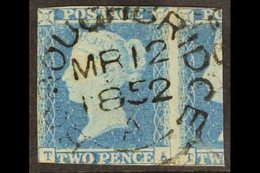 1841 2d Pale Blue 'TA' (plate 4) Used With Superb Upright Strike Of A "BOROUGHBRIDGE" Circular Town Postmark Of 12th Mar - Autres & Non Classés