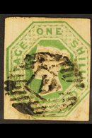 1847-54 1s Green, Embossed Issue, SG 55, Good To Fine Used With Three Margins, Cat.£1000. For More Images, Please Visit  - Autres & Non Classés