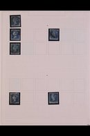 1855-7 PLATE RECONSTRUCTION - UNFINISHED PROJECT. A Partial Plate Reconstruction Of The 2d Blue, Watermark Large Crown P - Autres & Non Classés
