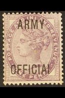 OFFICIAL 1896-1901 1d Lilac, "ARMY OFFICIAI" Overprint (no Lower Stroke To "L"), SG O43a, Very Fine Mint. For More Image - Andere & Zonder Classificatie