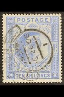 1902-10 10s Ultramarine De La Rue, SG 265, Very Fine Used, Cat £500. For More Images, Please Visit Http://www.sandafayre - Sin Clasificación