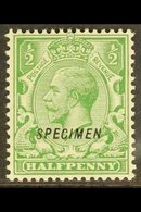 1924-26 ½d Green, "SPECIMEN" Type 23 Overprint, SG 418s, SG Spec N33t, Very Fine Mint. For More Images, Please Visit Htt - Ohne Zuordnung