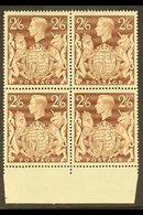 1939 2s6d Brown With "GASHED CROWN" In Block Of Four, SG 476+476ac, Never Hinged Mint With Sheet Margin At Base (block 4 - Sin Clasificación