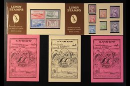 LUNDY ISLAND Mint Stamps In Presentation Folders And Packs. With Folders Containing 1957 2p To 9p Definitives, 1965 Chur - Other & Unclassified