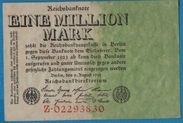 DEUTSCHES REICH 1 MILLION MARK 09.08.1923 Serie Z.02293830 P# 101 - 1 Million Mark